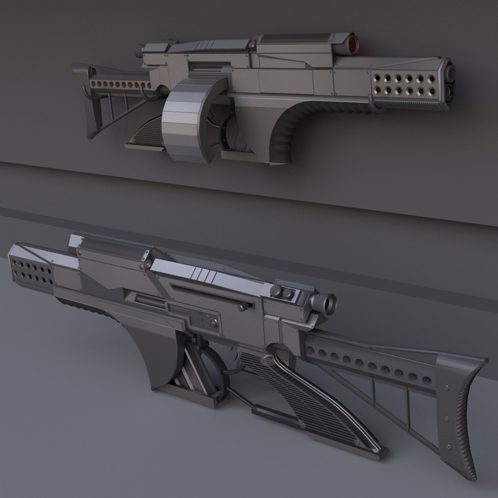 Futuristic Weapon Concept High-poly preview image 3